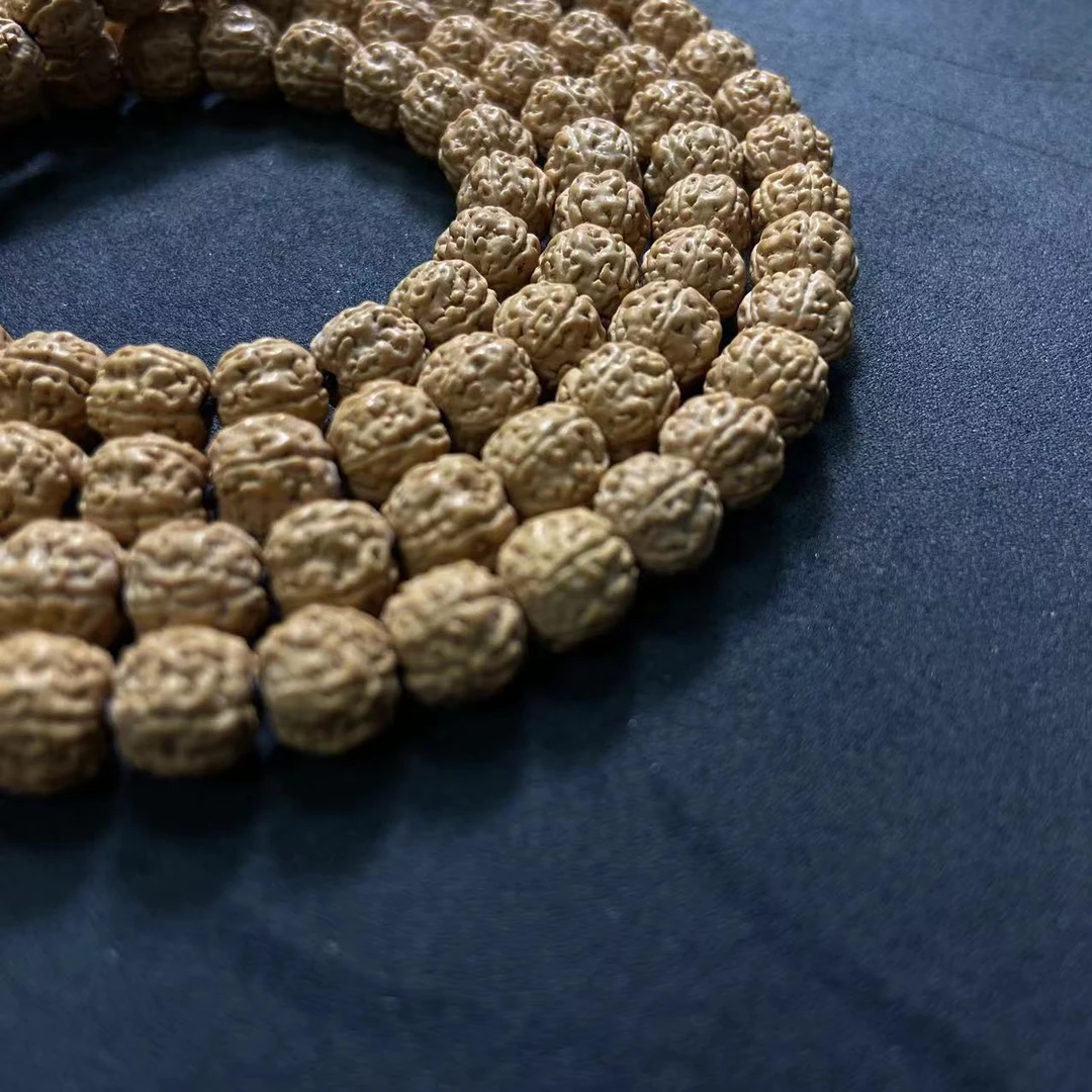 S1105原桩一代盘龙108长串文玩A等偏黄皮小金刚菩提籽送工具