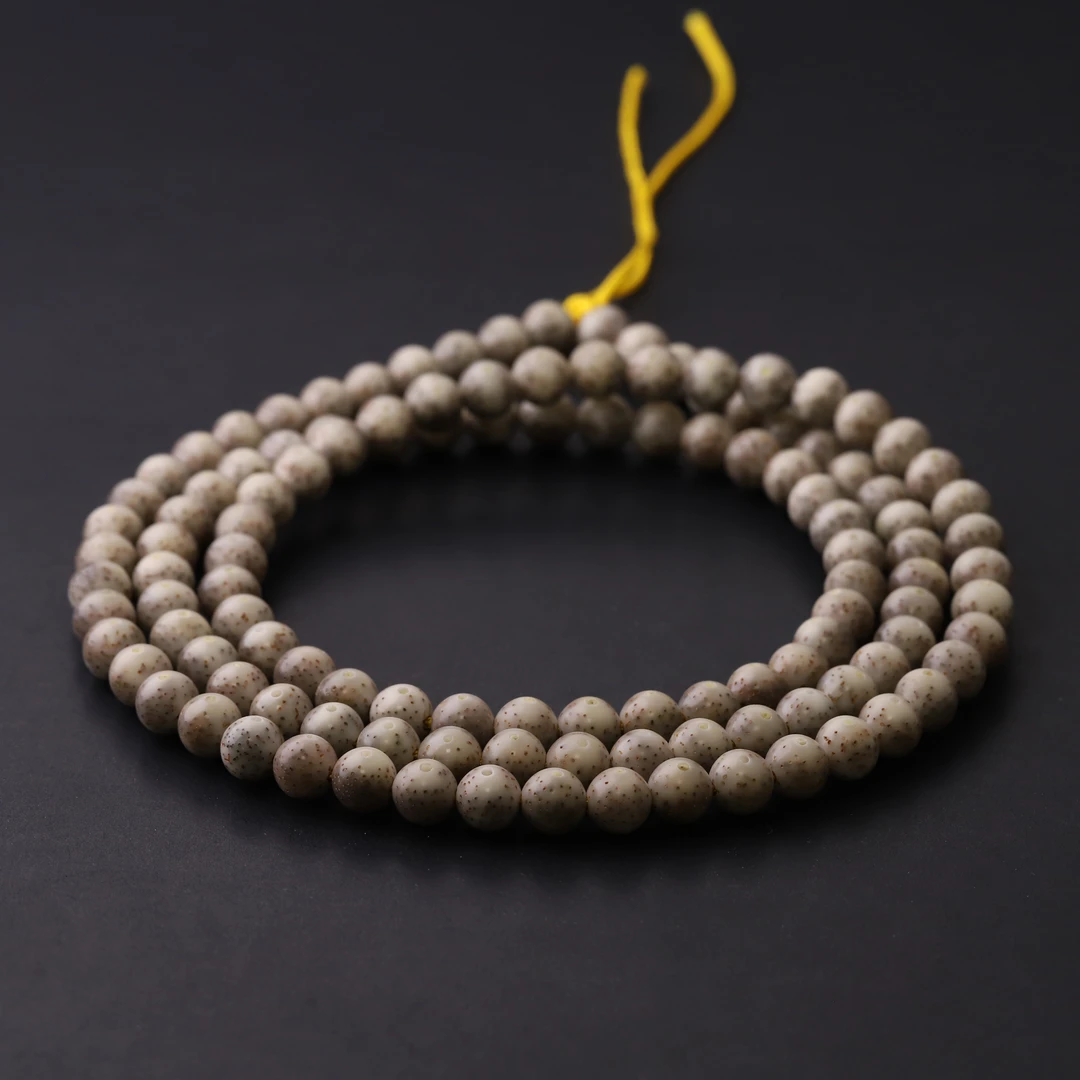 S0924-11【骨瓷冰糖灰】纯手工圆珠细星料星月菩提108文玩手串