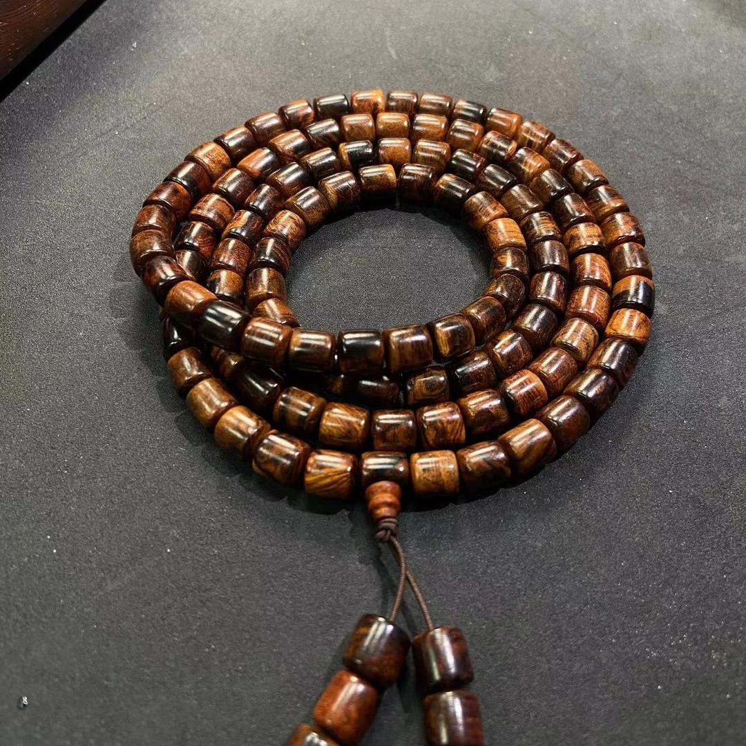 S5281直切款海南黄花梨油梨文玩木串（送工具）