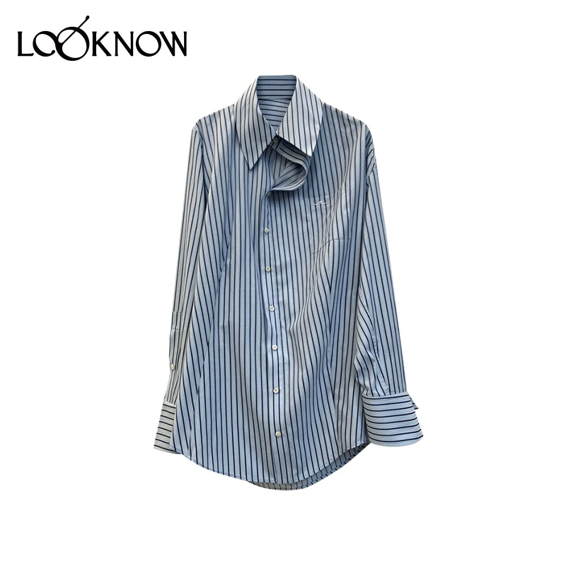 RODERIC WONG设计师品牌LOOKNOW24新款解构条纹衬衣女士