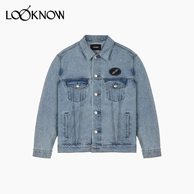 WE11DONE设计师品牌LOOKNOW秋冬23新款蓝色宽松牛仔外套