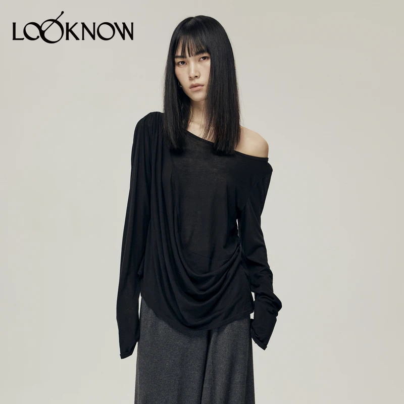 halfmoon设计师品牌LOOKNOW秋冬新款垂荡针织套头衫女