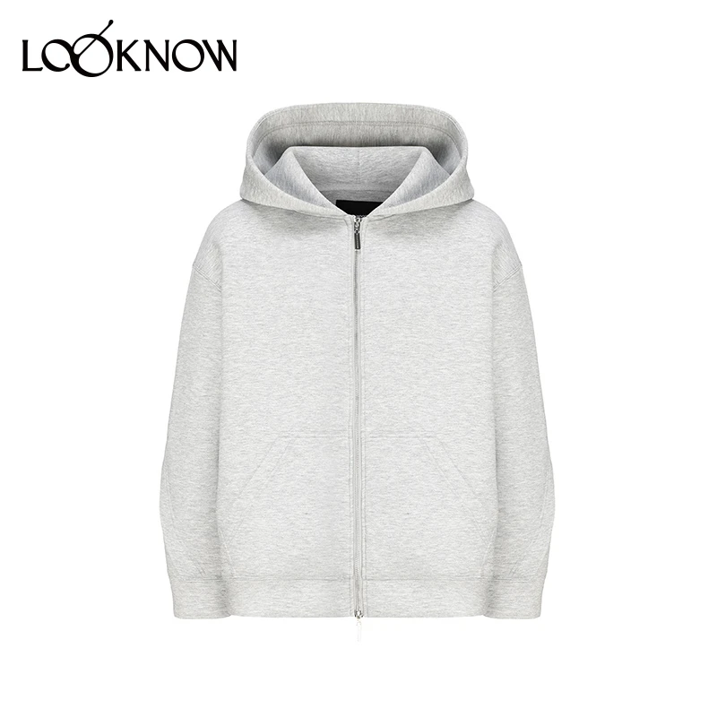 madeinnormal设计师品牌LOOKNOW秋冬23新款气质连帽拉链卫衣