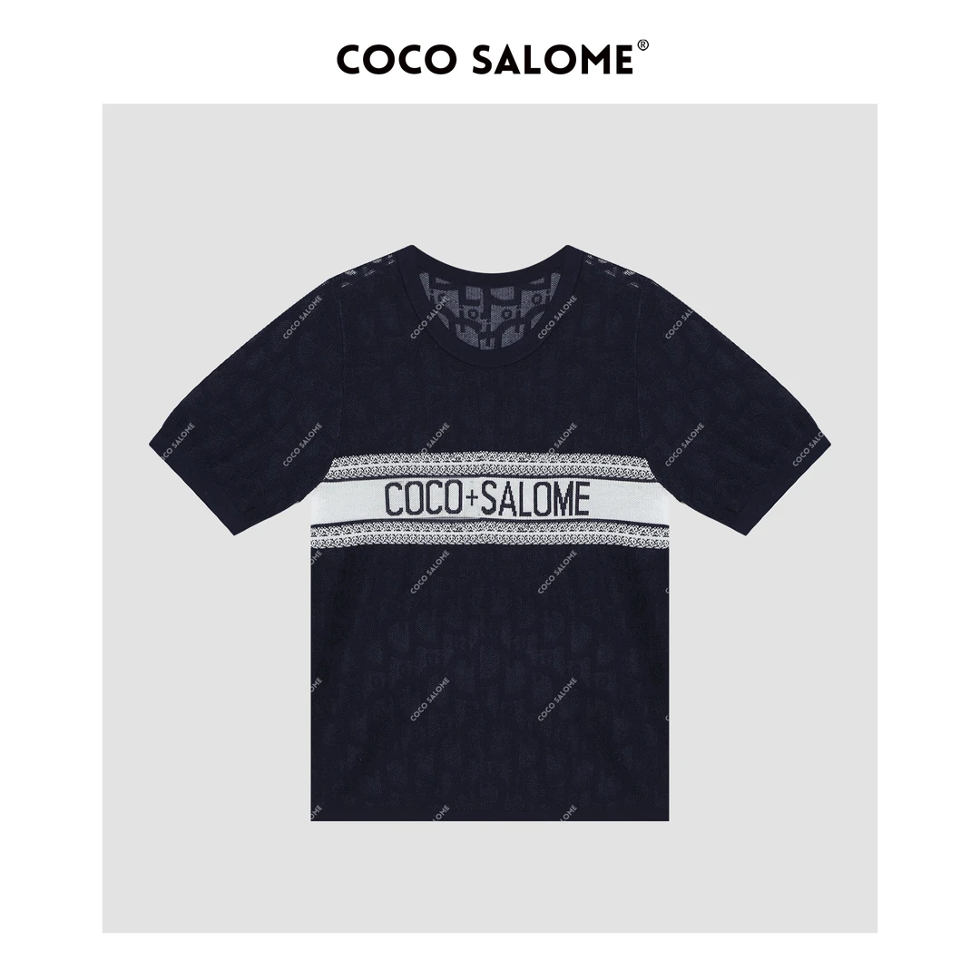 COCO SALOME⑩【乌苏里】满面提花亲肤针织小版清凉短袖807K