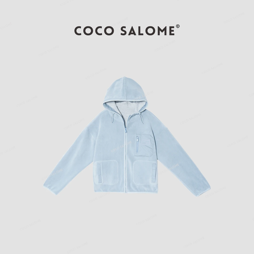 韩彬彬CS"暖洋洋"连帽袖口织带韩系穿搭休闲服饰外套637N-(10)