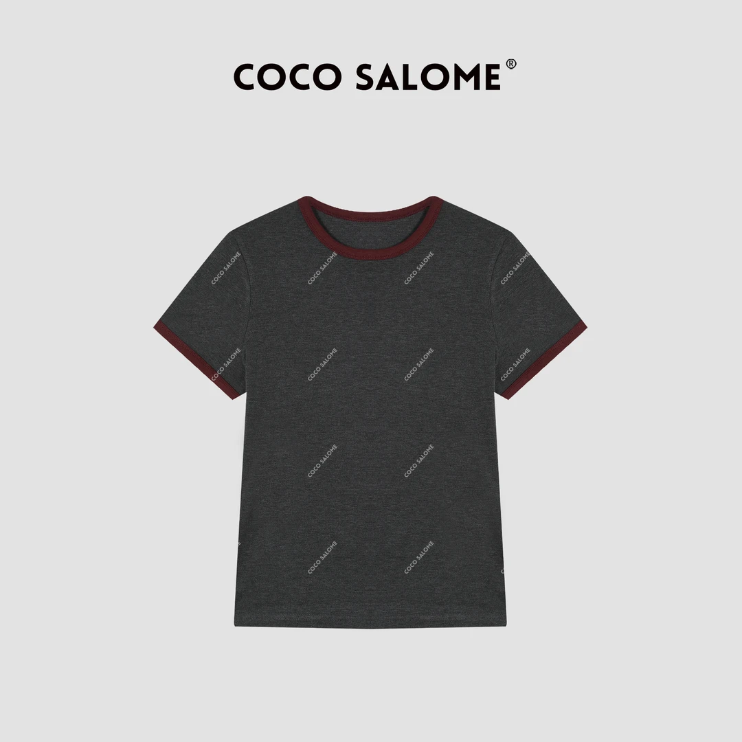 COCO SALOME⑩【落云】早秋拼色极简圆领短袖097S