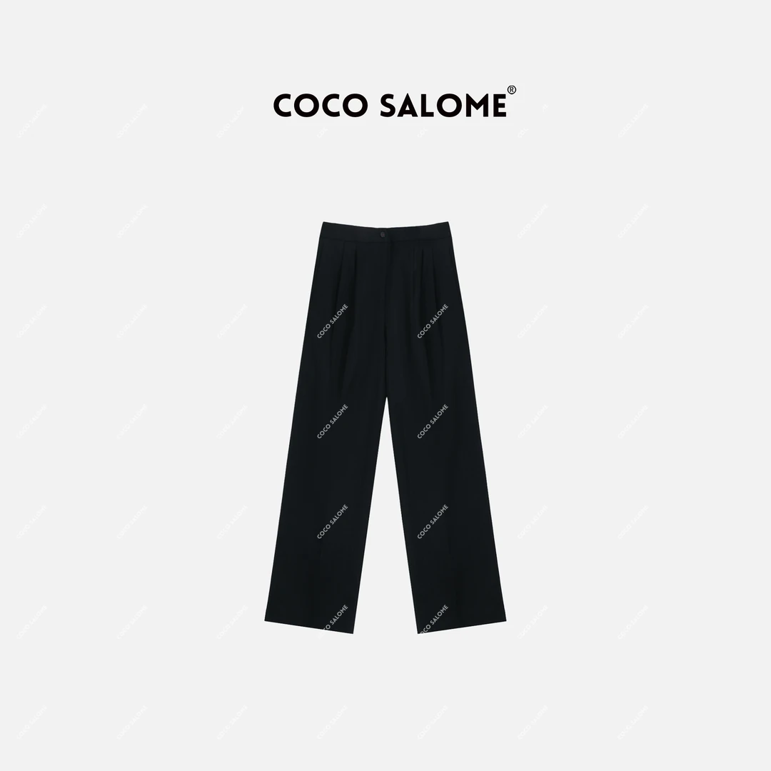 韩彬彬"西装直筒裤"金秘书显瘦绵羊毛弹力长款阔腿直筒裤1308-10