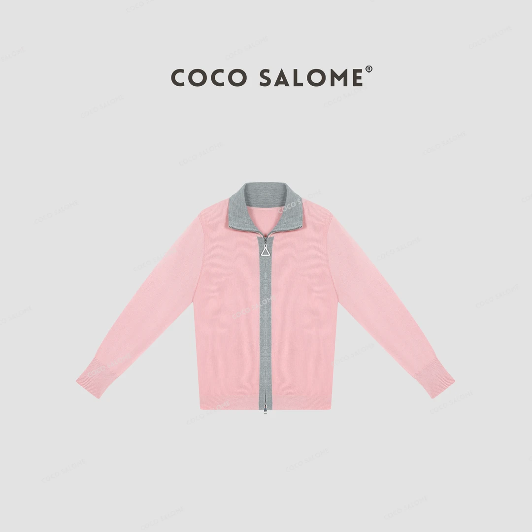 COCOSALOME⑩【粉色佳人】绵羊毛冬季开衫韩系新年女士针织毛衣207J