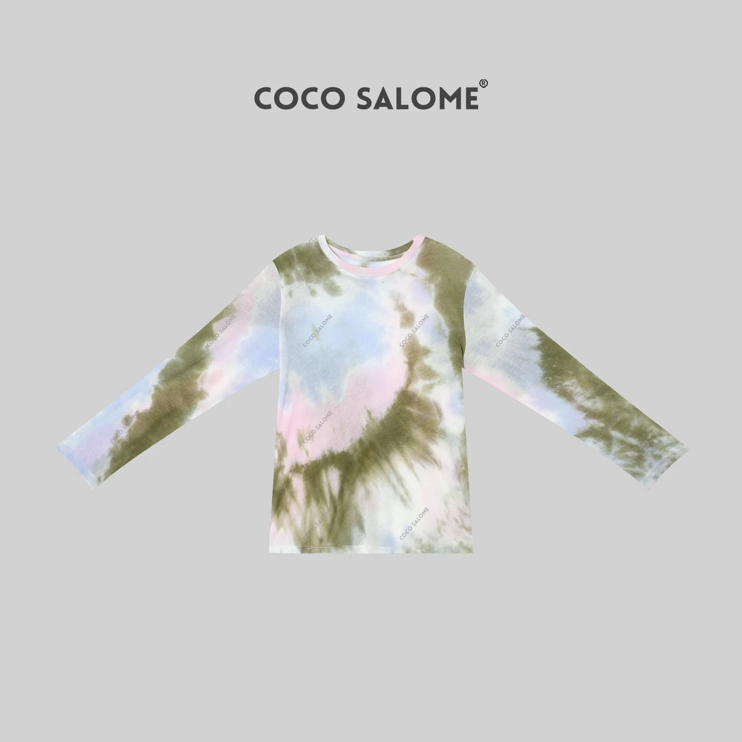 COCO SALOME⑩【扎染日记】天丝+羊毛扎染时尚显瘦内搭圆领长袖B198
