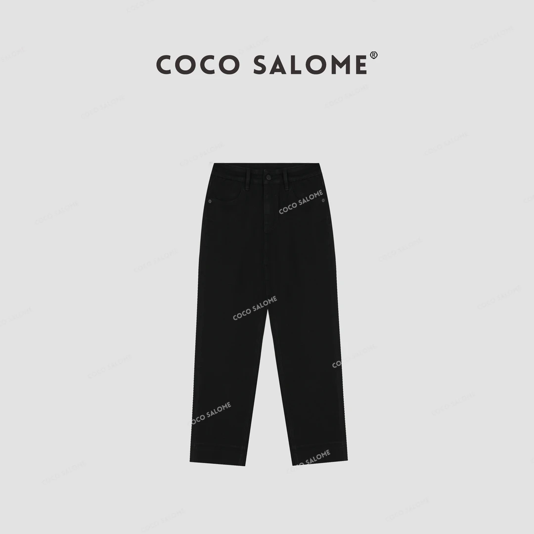 韩彬彬CS"九分小黑裤"新品弹力修身女九分直筒牛仔裤0148-(10)