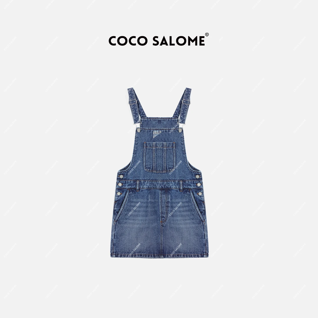 韩彬彬CS"校园日记"100%棉水洗拼接短牛仔时尚连体裤1878-(10)