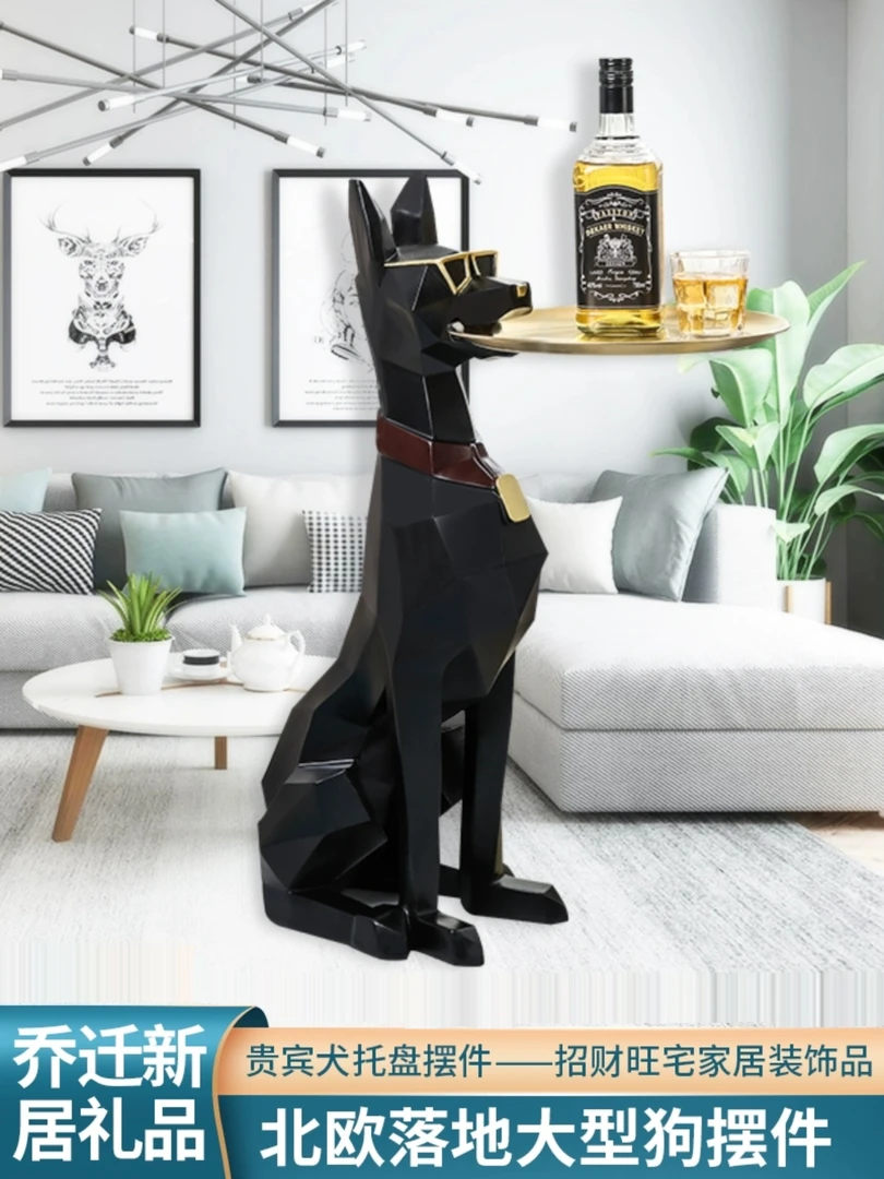 客厅大型落地摆件现代创意暴力熊托盘电视柜沙发旁装饰品乔迁礼品