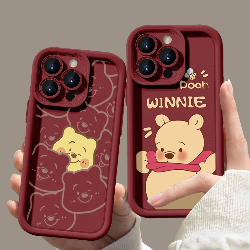 维尼小熊苹果15promax手机壳iPhone14网红13PRO全包防摔12软壳11