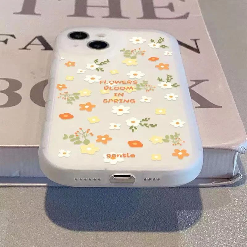 彩色小花适用iPhone15/14手机壳苹果13/12/11软壳xs/xr小清新67p