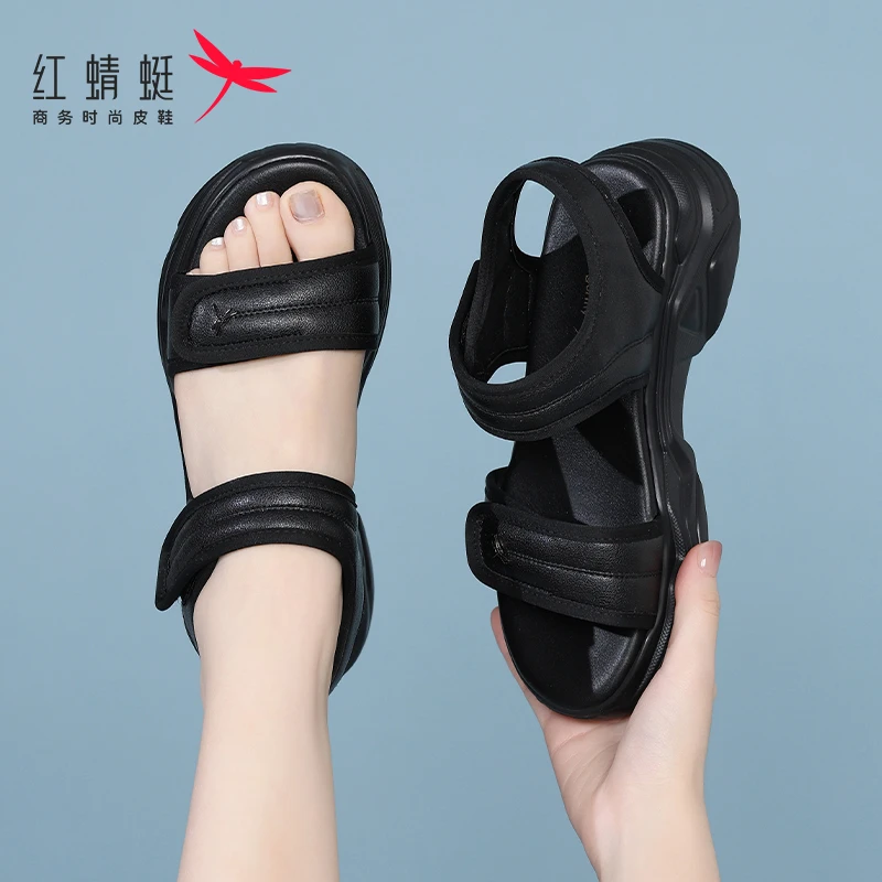 厚底凉鞋女款年新款夏季魔术贴外穿旅游运动夏天沙滩鞋子百搭休闲