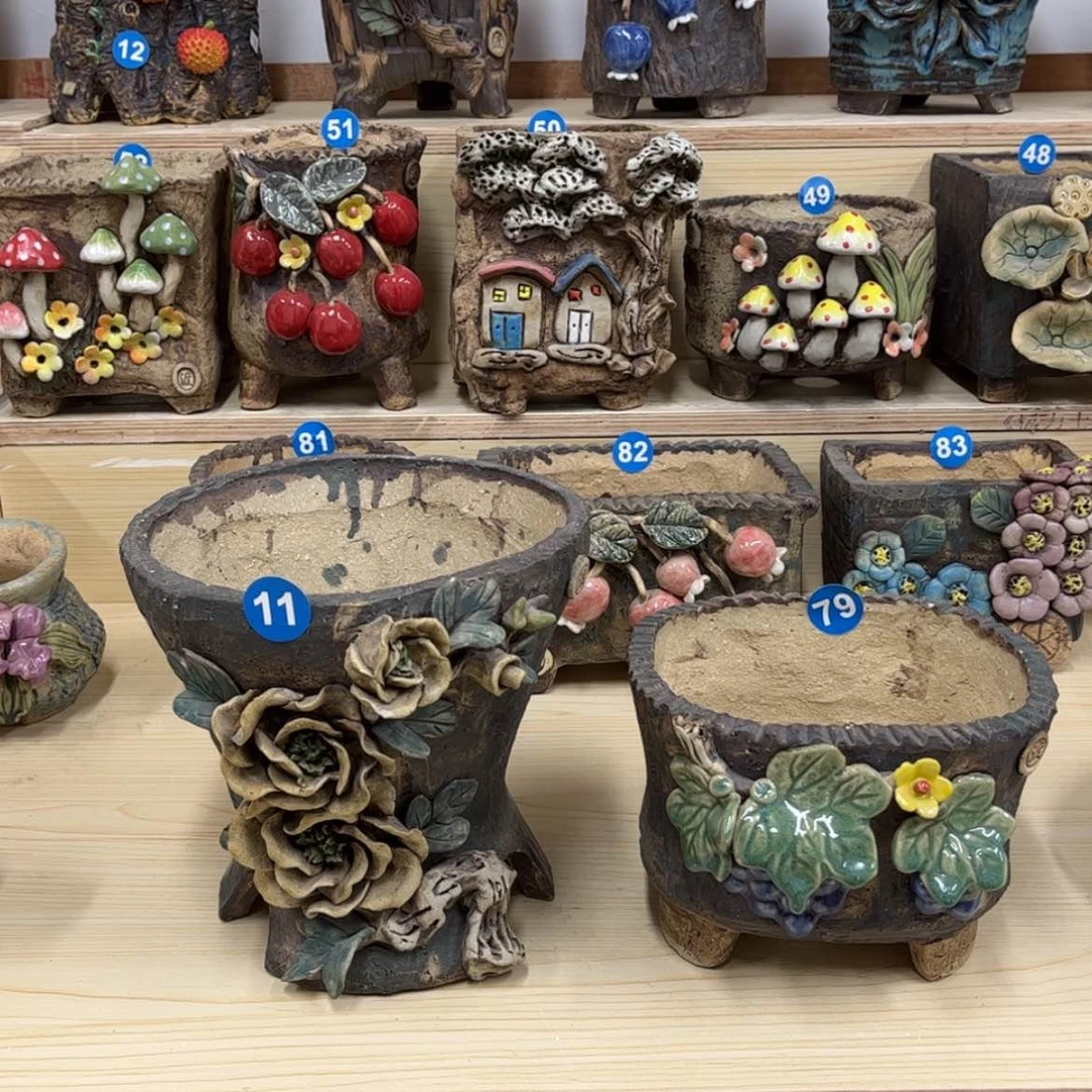 【闪购商品】紫砂花盆大****装11号两个微瑕1个