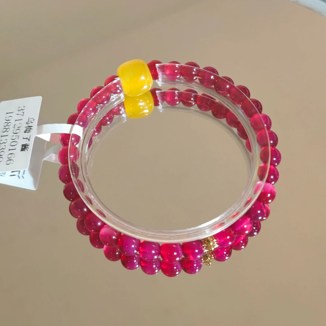 AJ119 乌梅子酱泡杏子——巴西玛瑙西周玛瑙手串6~12mm