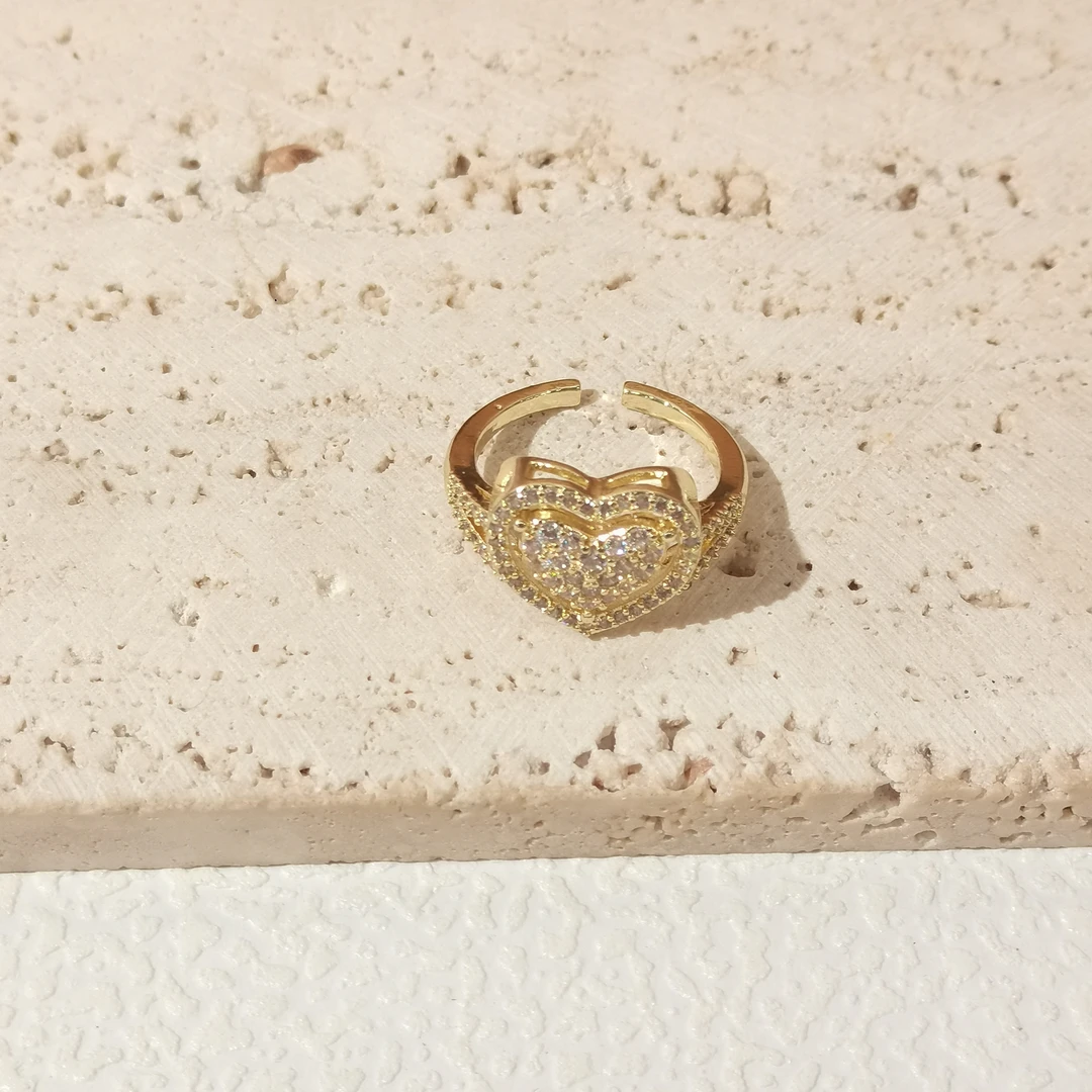 合金戒指 甜可饰品  时尚百搭精致金色戒指