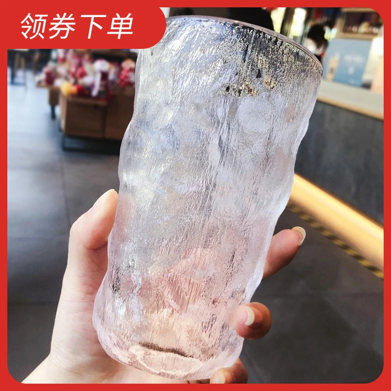 冰川夏天水杯耐热玻璃杯喝水网红玻璃杯杯子酒杯高颜值冰川杯简约