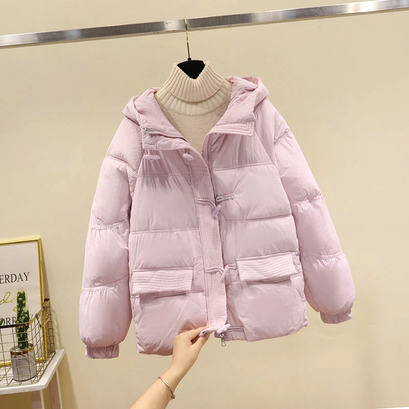 波司澄牛角扣面包服女冬季新款羽绒羽绒棉服小个子宽松短款加厚棉