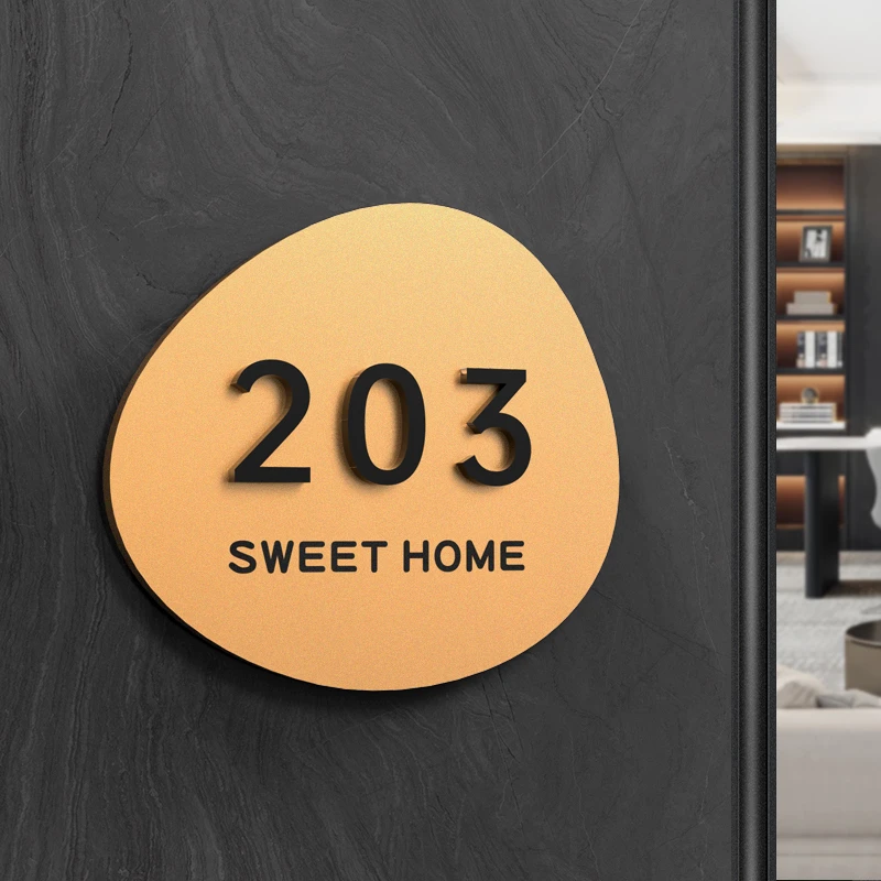 创意门牌号码牌家用入户门装饰定制轻奢高档别墅住宅民宿包厢房间