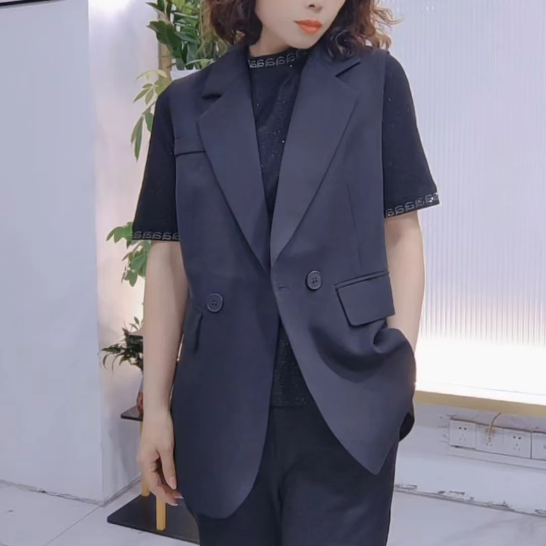 春季时尚百搭高定西装斜纹面料马甲-衣长68