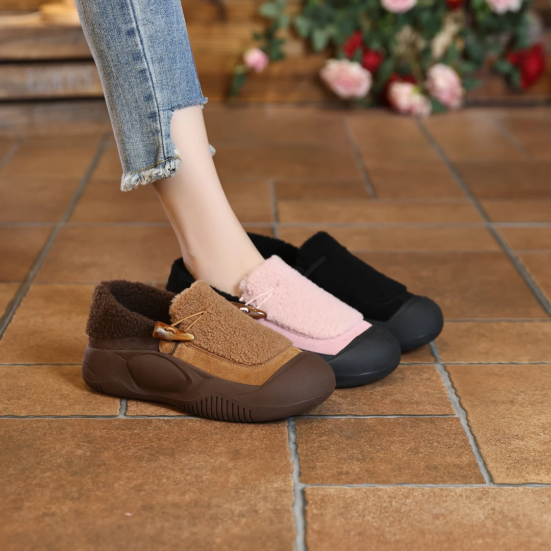 IG/IG断码现货增高4CM2024冬季毛毛鞋加绒高能感低帮鞋棉鞋3050-1