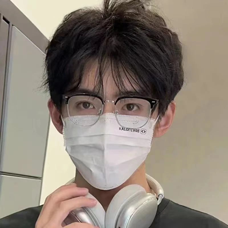 小红书同款眉线金属近视眼镜框女可配度数圆脸半框男眼镜韩版潮