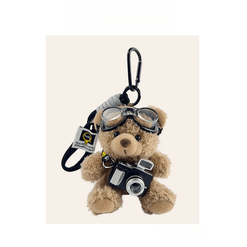 相机小熊挂件包包挂饰毛绒玩偶公仔情侣钥匙扣创意生日礼物Mz6