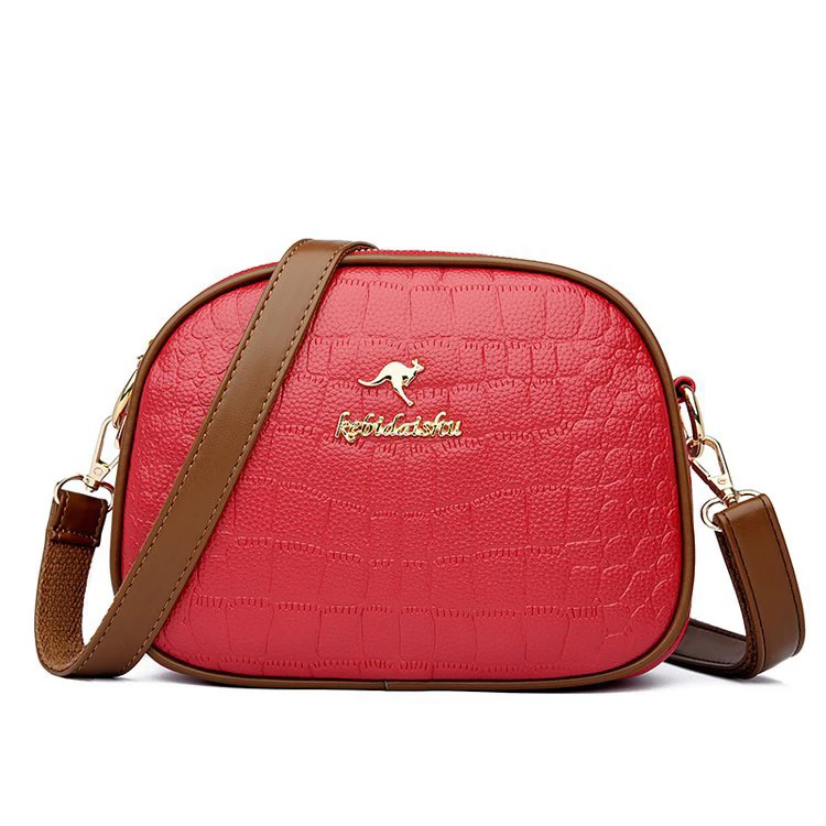 三层简约百搭时尚休闲女士包包 3081-1压纹