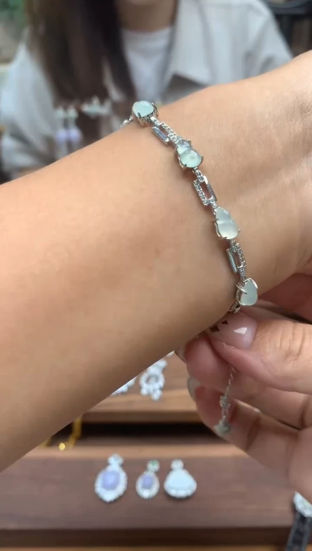 【闪购商品】翡翠手链银S925镶嵌手链