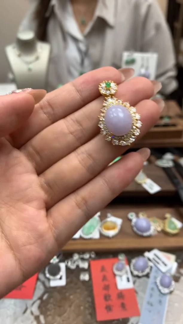 【闪购商品】翡翠颈饰银S925镶嵌蛋面