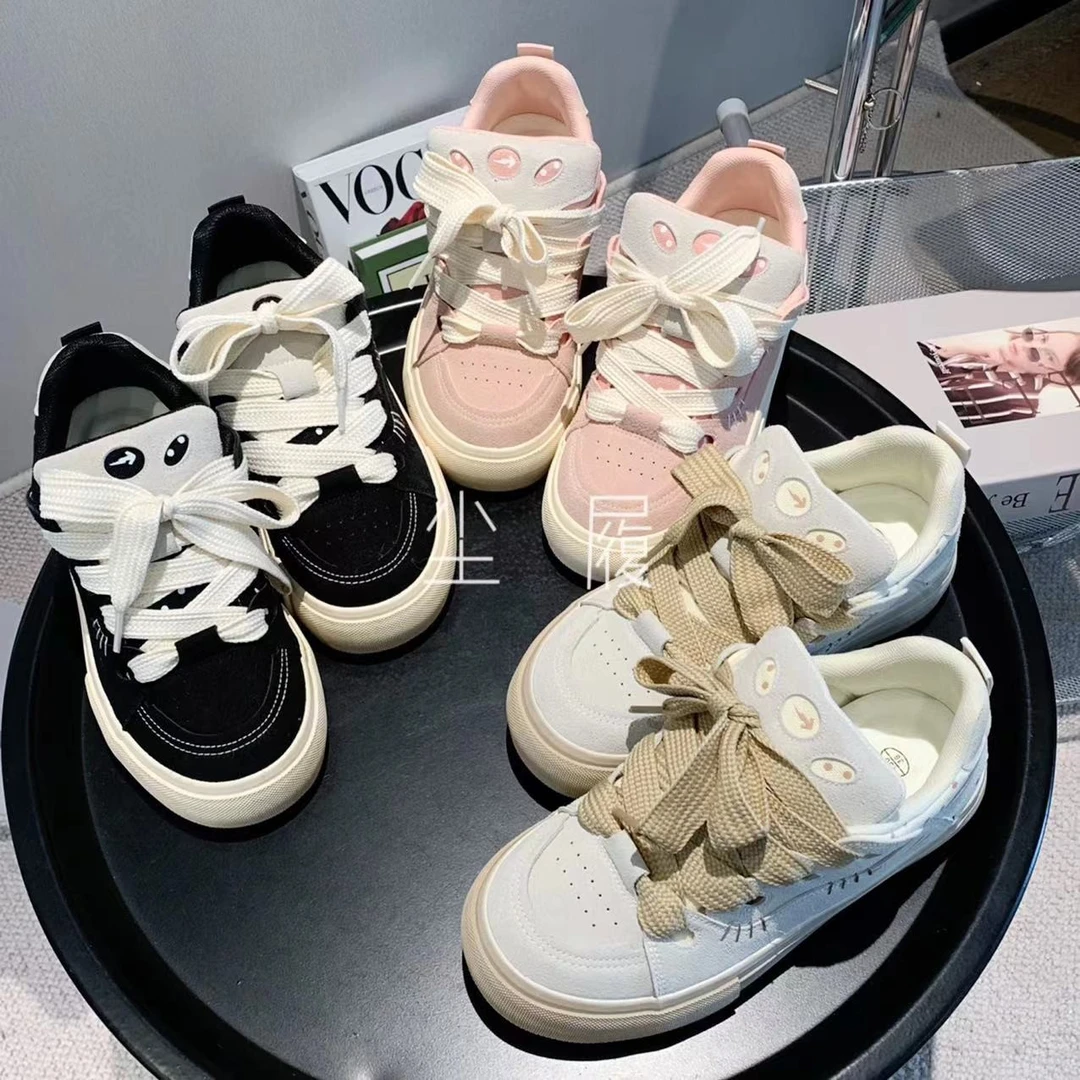 2024早春新款透气百搭小众学生厚底ins韩版板鞋时尚