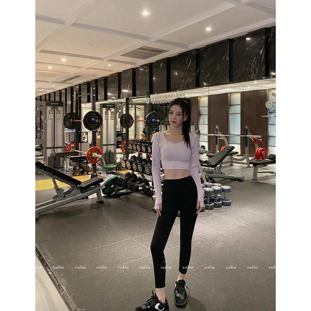 MINISTUDIO徐琳  高端裸感高腰提臀弹力修身打底裤 x240333