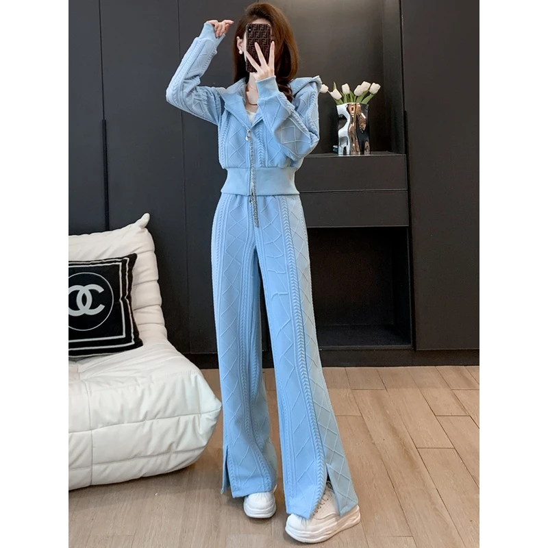 高端时尚炸街运动休闲套装女春秋2024新款洋气显瘦卫衣气质两件套