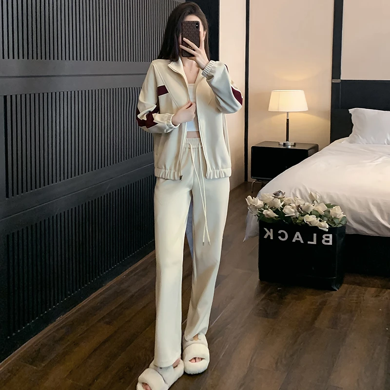 显瘦休闲运动套装女春秋新款宽松时尚洋气炸街卫衣阔腿裤两件套潮