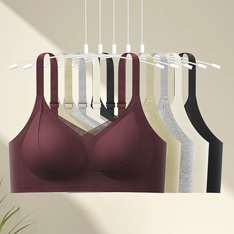 欧若风【菲米娜】秋冬暖感衣暖肌磨毛肌理条纹吊带运动舒适无钢圈