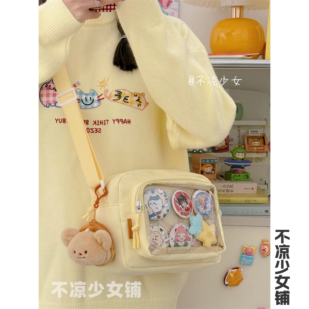 二次元透明斜挎包日系学院风手机小包包女小食量吧唧扎板痛包娃包