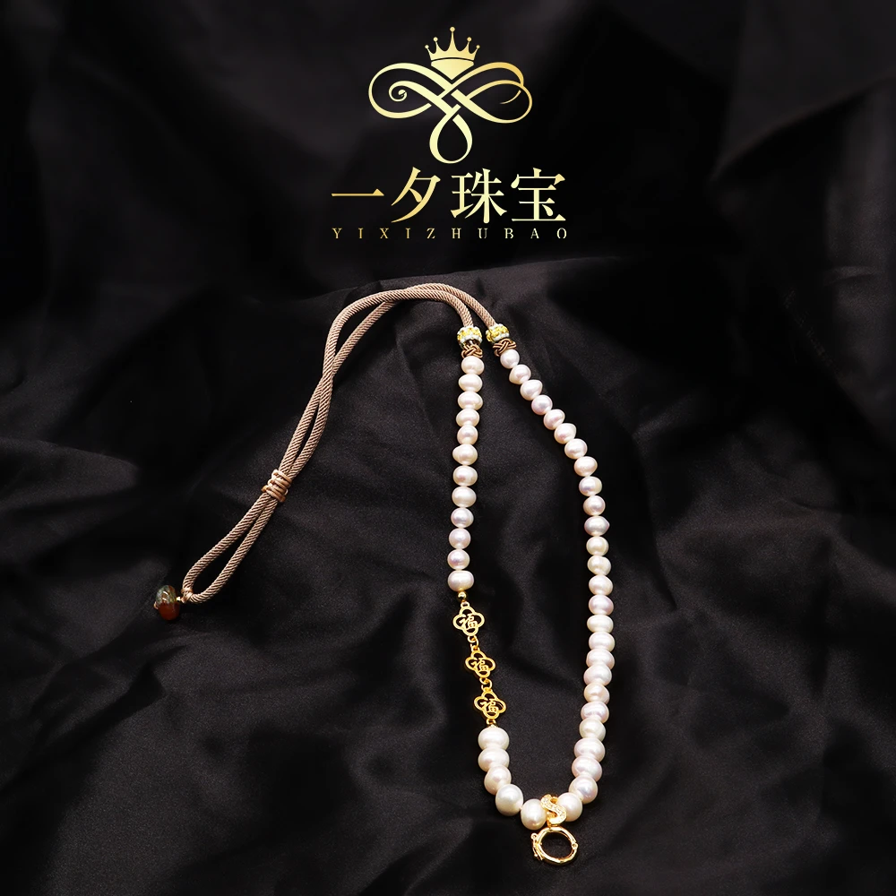 【一夕珠宝】珍珠扣头款珠宝项链丨可调节丨天然珠宝 多样性发一