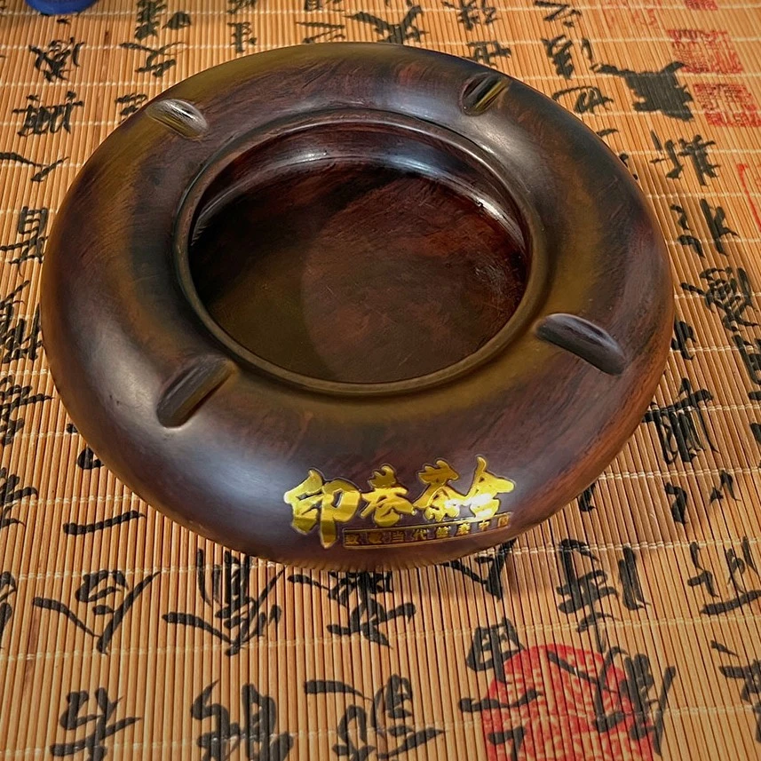 黑檀木实木烟灰缸家用进口名贵原木整木制作客厅办公室烟灰缸