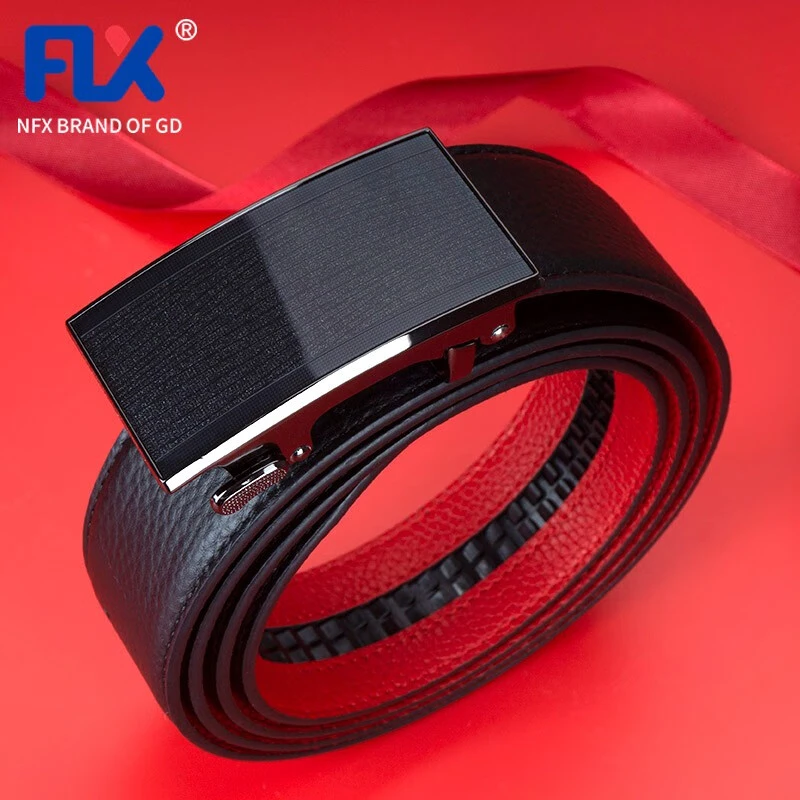 NFX轻奢品牌 男商务正装头层牛皮本命年皮带简约时尚自动扣裤腰带