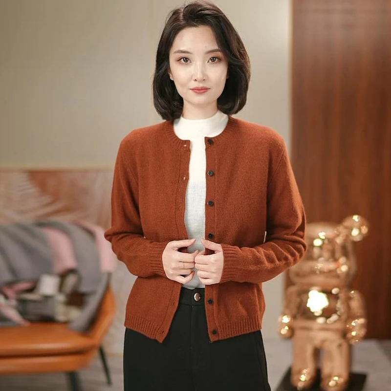 【优雅小香】雅丹风气质长袖百搭纯羊毛针织衫 秋冬款