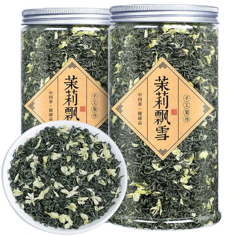 2025新茶名木知香茉莉花茶炒花毛峰茉莉花香茶叶浓香型手工茶罐装