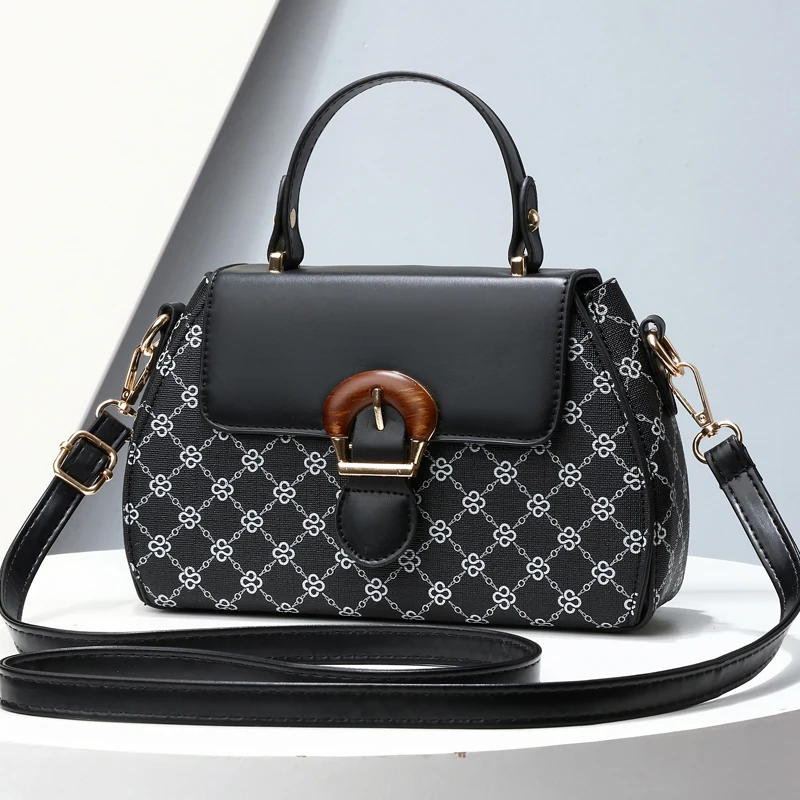 【底长22cm宽8cm高15cm】网红时尚印花手提单肩斜跨包洋气小包包