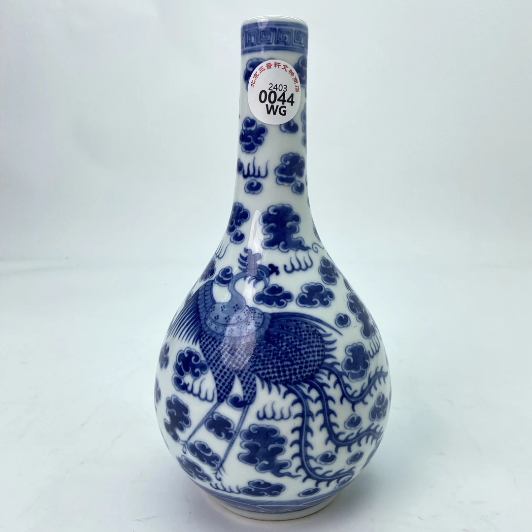 QY2403-0044WG清代康熙 青花云凤纹胆瓶