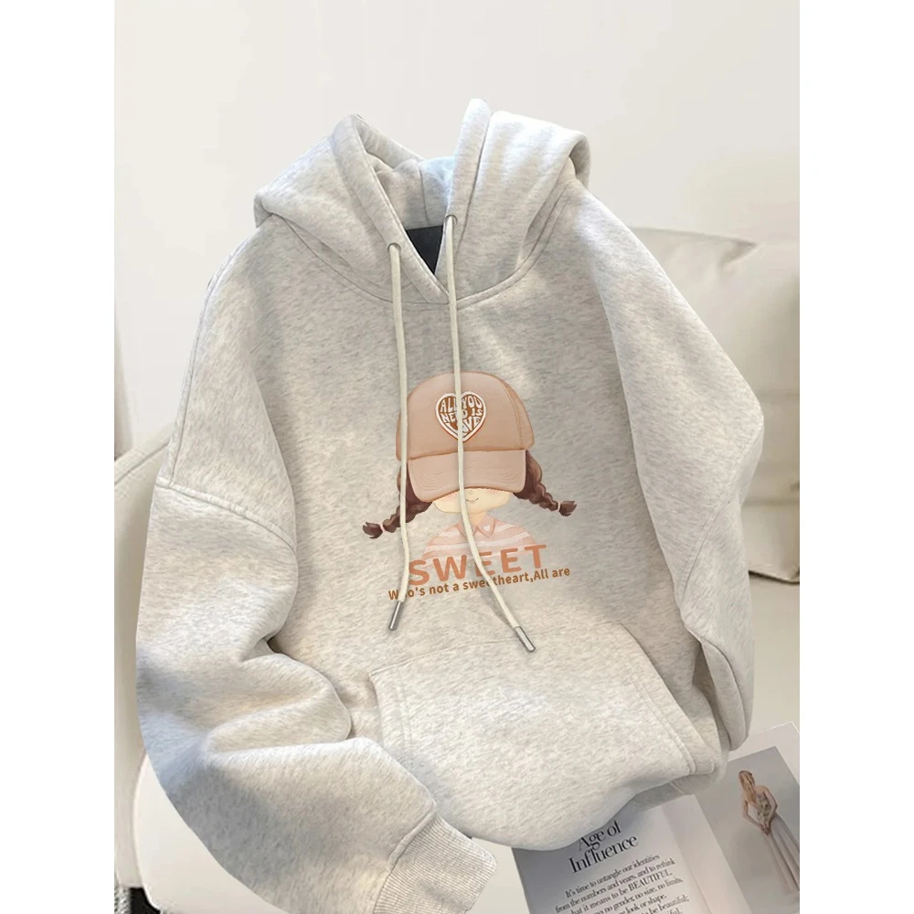 美式潮牌灰色连帽卫衣女冬季加绒上衣2025新款爆款小个子长袖外套