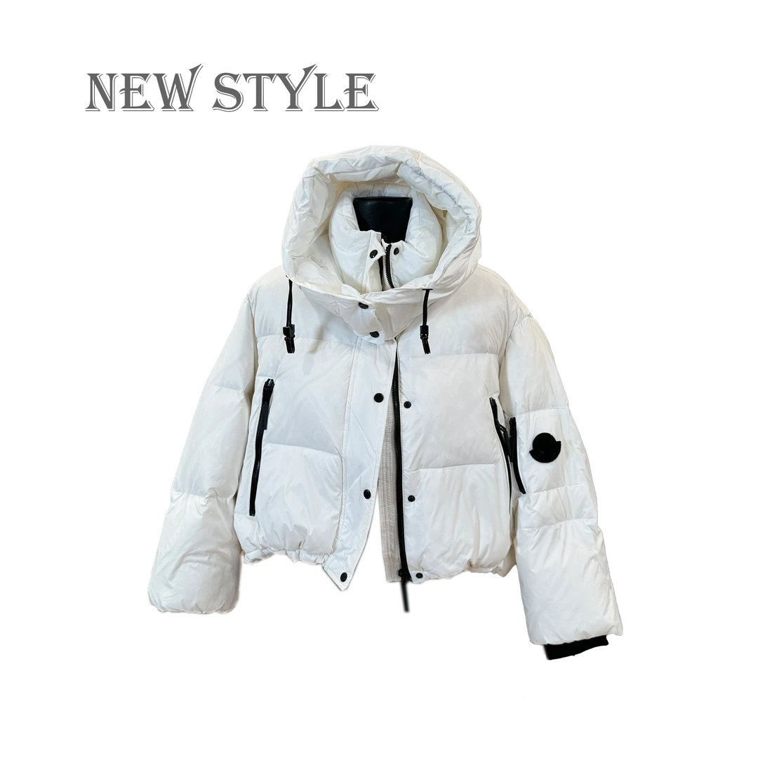 蒙羽绒服女款白色运动百搭时尚休闲加厚保暖秋冬冬季立领连帽