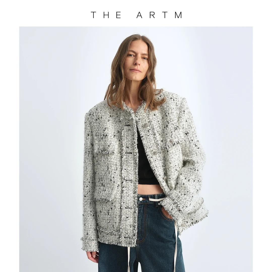 【达人专属】THE ARTM 高原本色马海毛混纺毛边H型小香风外套女