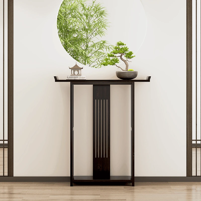 新中式玄关台现代简约客厅条案端景台玄关柜禅意门厅玄关供桌窄款