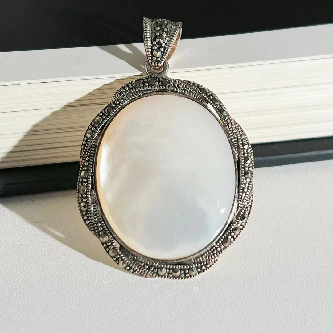 合金项链 德国回流/ 大白贝 吊坠 中古 ZJ 337